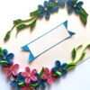 Blue and Pink Quilled Flowers Greeting Card -D1 image