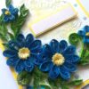 Blue Quilled Flowers Greeting card - D4 image