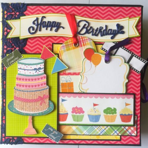 Happy Birthday Handmade Sparkling Scrapbook -D2 image