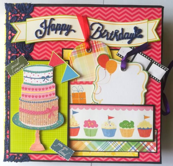 Happy Birthday Handmade Sparkling Scrapbook -D2 image