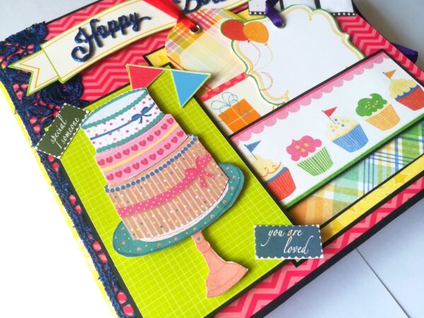 Happy Birthday Handmade Sparkling Scrapbook -D2 image