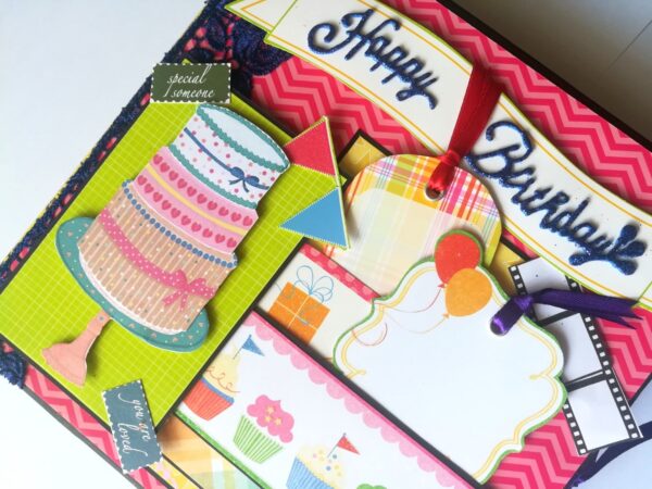 Happy Birthday Handmade Sparkling Scrapbook -D2 image