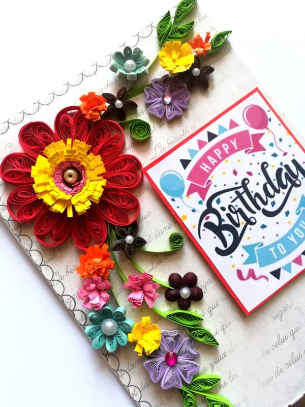 Quilled Corner Birthday Greeting Card - QMD1 image