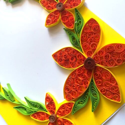 Quilled Yellow Orange Theme Photo Frame Card image