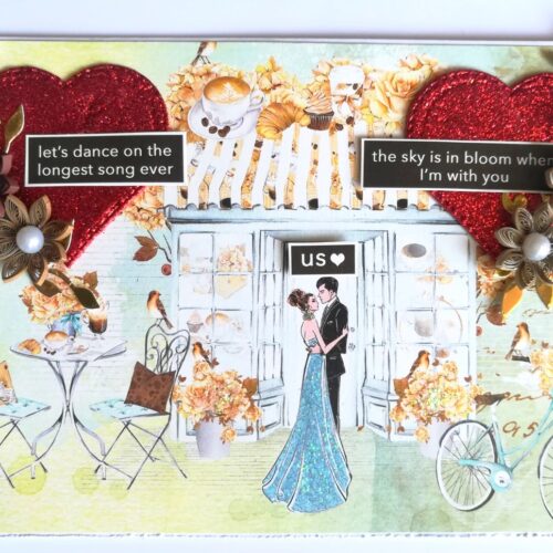 Couple Anniversary Quilled Love Greeting Card image