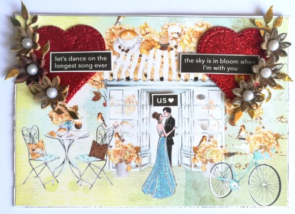 Couple Anniversary Quilled Love Greeting Card image