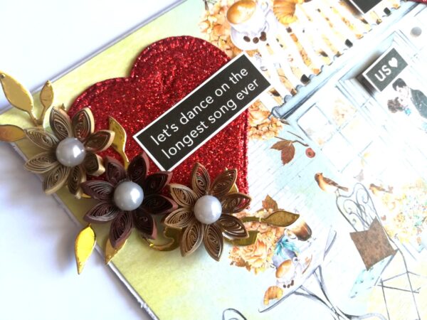 Couple Anniversary Quilled Love Greeting Card image
