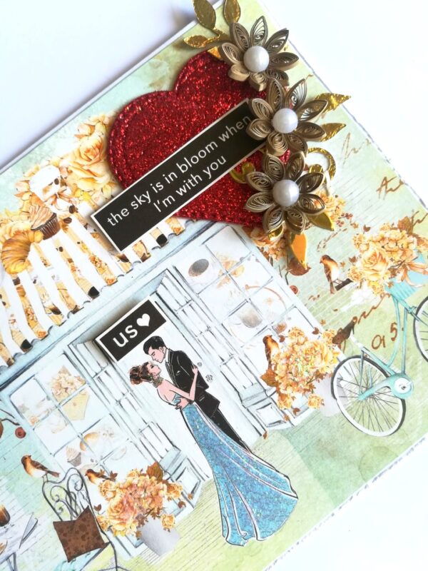 Couple Anniversary Quilled Love Greeting Card image