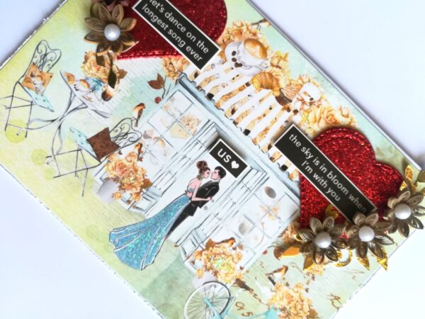 Couple Anniversary Quilled Love Greeting Card image
