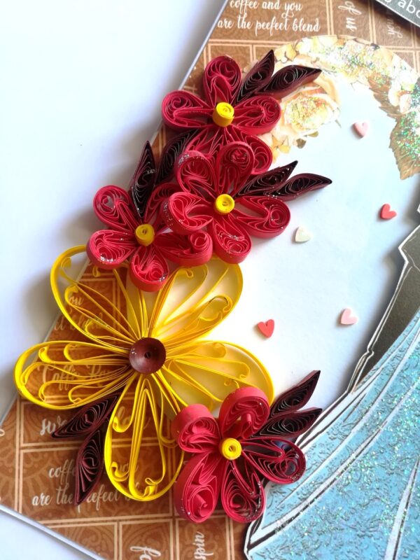 Quilled Flowers Couple Anniversary Greeting Card image