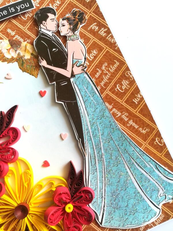 Quilled Flowers Couple Anniversary Greeting Card image