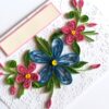 Blue and Pink Quilled Flowers Greeting Card image Blue and Pink Quilled Flowers Greeting Card image