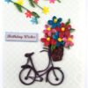 Quilled Cycle With Flowers Birthday Greeting Card image