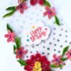 Sparkling Pink Quilled Birthday Card - PINKD1 image