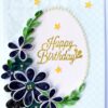 Blue Quilled Flowers Birthday Greeting card image Blue Quilled Flowers Birthday Greeting card image