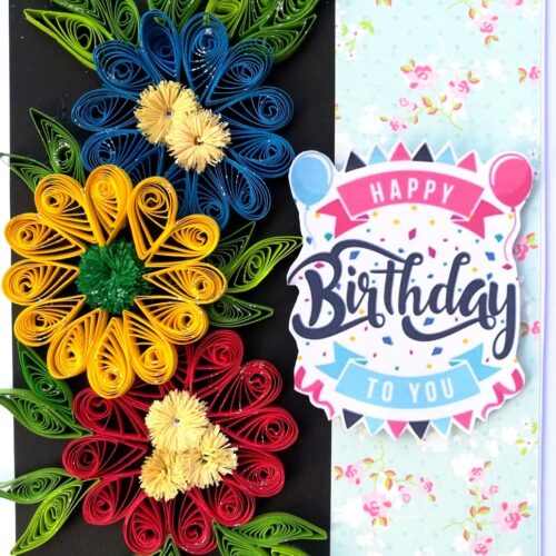 Sparkling Multicolor Quilled Birthday Card image