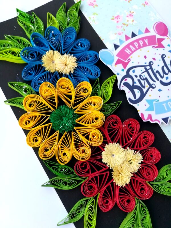 Sparkling Multicolor Quilled Birthday Card image Sparkling Multicolor Quilled Birthday Card image