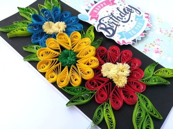 Sparkling Multicolor Quilled Birthday Card image Sparkling Multicolor Quilled Birthday Card image