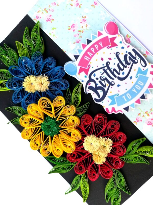Sparkling Multicolor Quilled Birthday Card image Sparkling Multicolor Quilled Birthday Card image