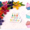 Multicolor Flowers Quilled Birthday Greeting Card image Multicolor Flowers Quilled Birthday Greeting Card image