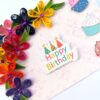 Multicolor Flowers Quilled Birthday Greeting Card image Multicolor Flowers Quilled Birthday Greeting Card image