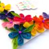 Multicolor Flowers Quilled Birthday Greeting Card image Multicolor Flowers Quilled Birthday Greeting Card image