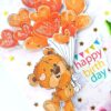 Teddy with Balloons Greeting Card - D3 image