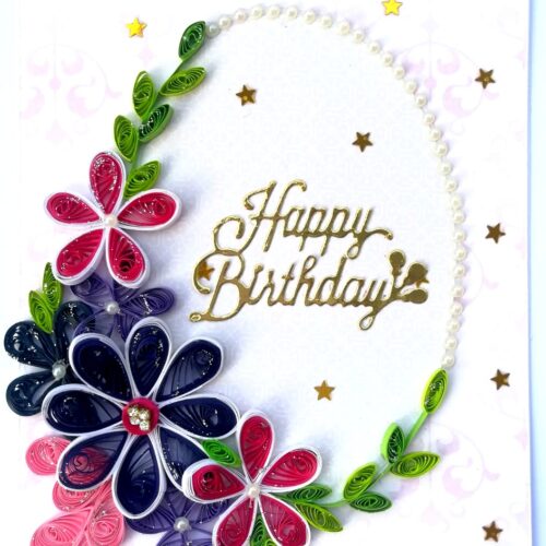 Purple Themed Birthday Quilled Greeting Card -P1 image