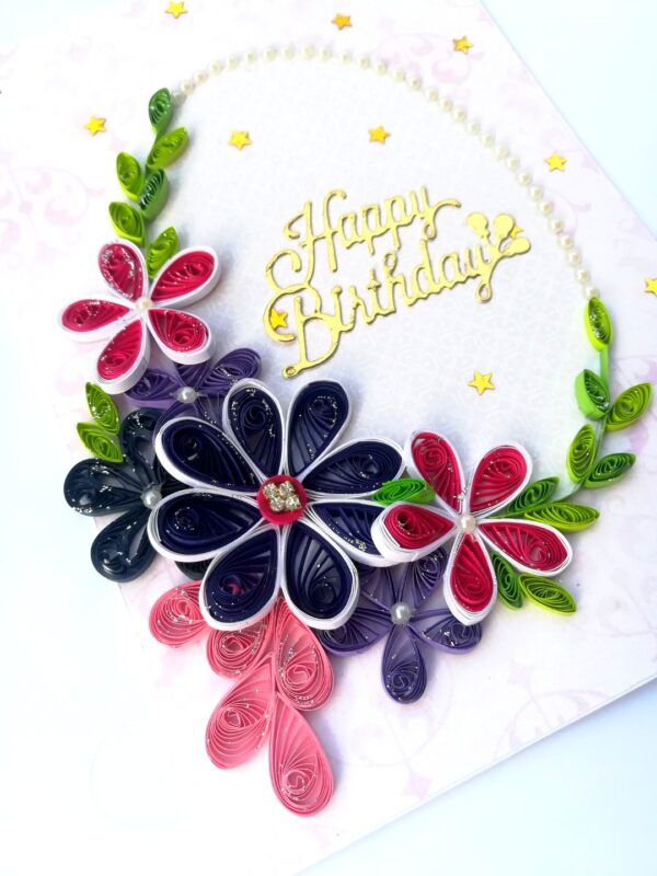 Purple Themed Birthday Quilled Greeting Card -P1 image Purple Themed Birthday Quilled Greeting Card -P1 image