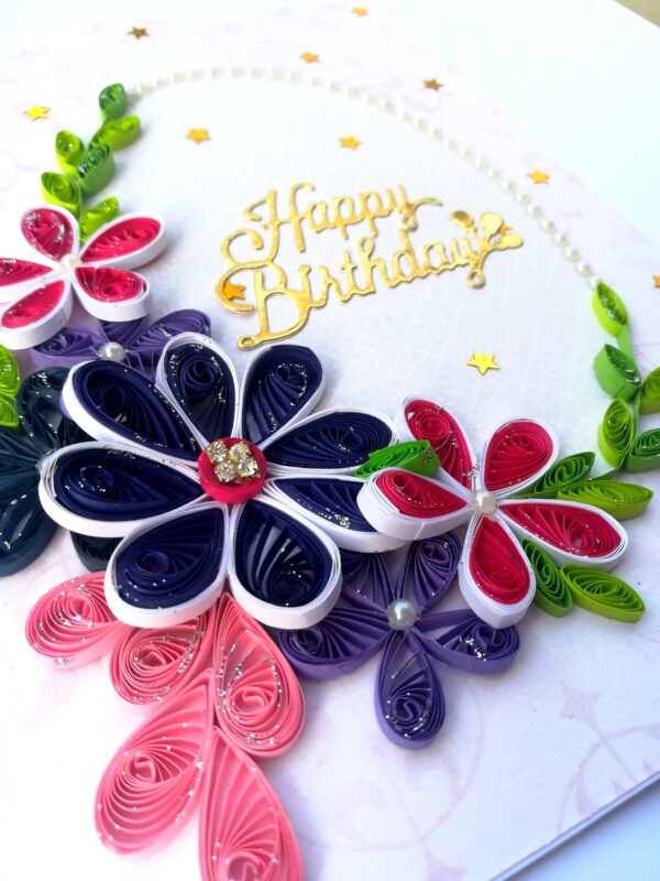 Purple Themed Birthday Quilled Greeting Card -P1 image Purple Themed Birthday Quilled Greeting Card -P1 image