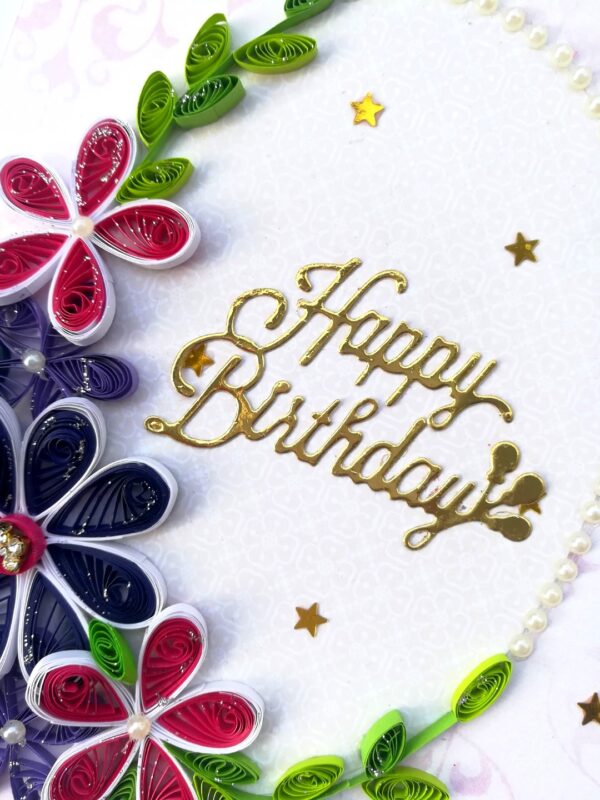 Purple Themed Birthday Quilled Greeting Card -P1 image Purple Themed Birthday Quilled Greeting Card -P1 image
