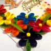 Multicolor Flowers Quilled Birthday Greeting Card -MQ1 image