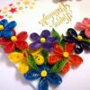 Multicolor Flowers Quilled Birthday Greeting Card - MQ2 image