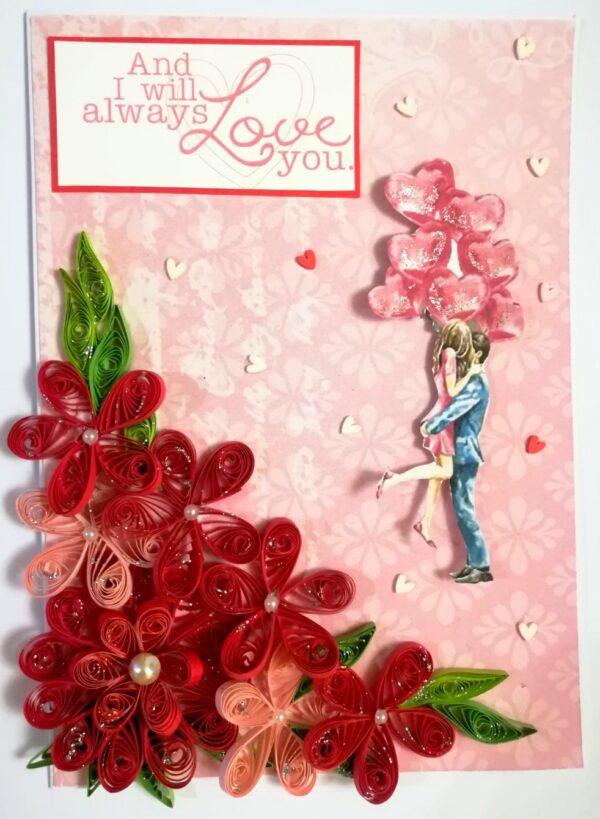 Sparkling Red Quilled Love Birthday Card - LO1 image