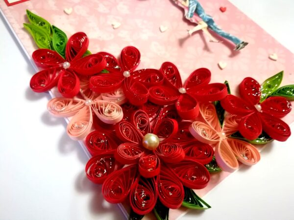 Sparkling Red Quilled Love Birthday Card - LO1 image