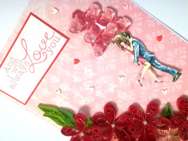 Sparkling Red Quilled Love Birthday Card - LO1 image
