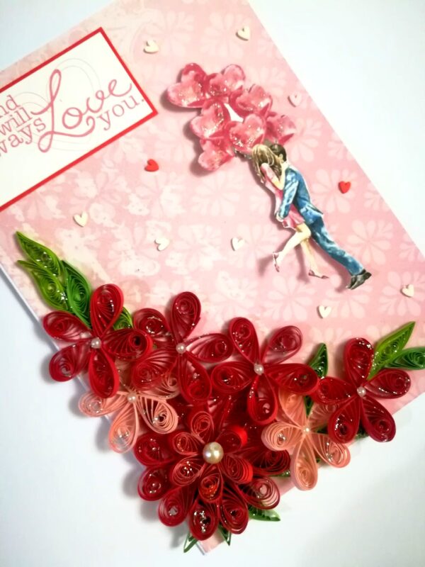 Sparkling Red Quilled Love Birthday Card - LO1 image