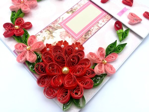 Red Quilled Mini Scrapbook Greeting Card image Red Quilled Mini Scrapbook Greeting Card image