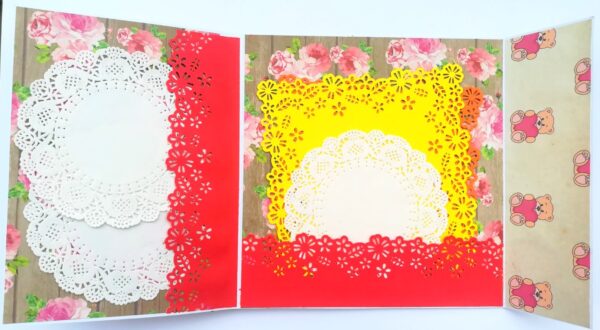 Red Quilled Mini Scrapbook Greeting Card image Red Quilled Mini Scrapbook Greeting Card image