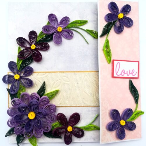 Purple Quilled Mini Scrapbook Greeting Card image