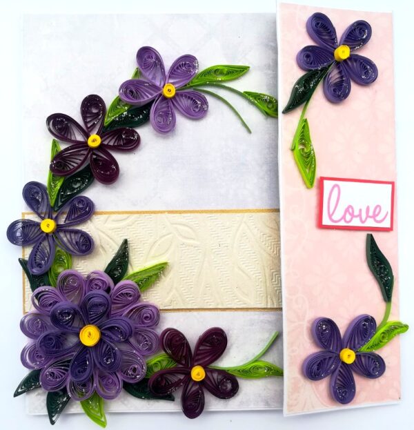 Purple Quilled Mini Scrapbook Greeting Card image