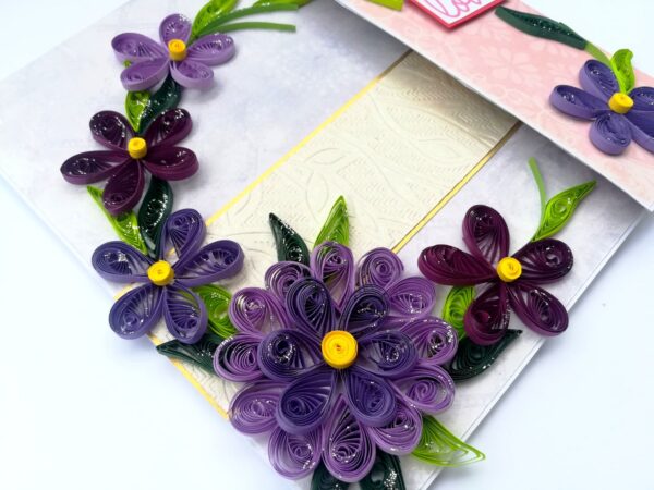Purple Quilled Mini Scrapbook Greeting Card image