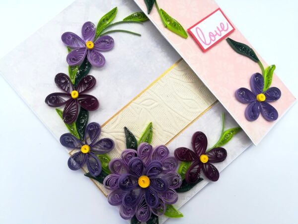 Purple Quilled Mini Scrapbook Greeting Card image