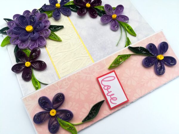 Purple Quilled Mini Scrapbook Greeting Card image