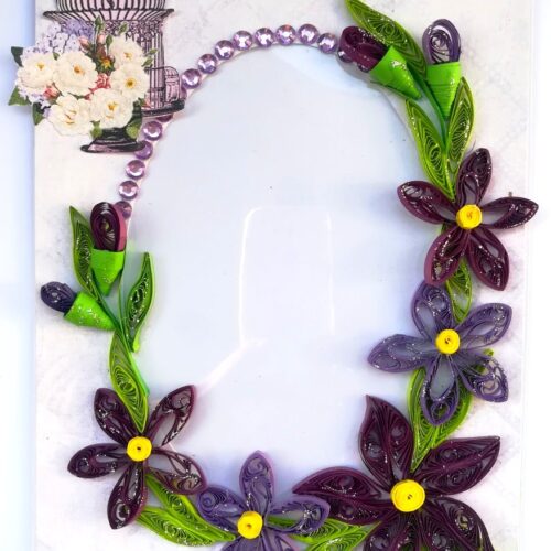 Purple Themed Photo Frame Greeting Card image