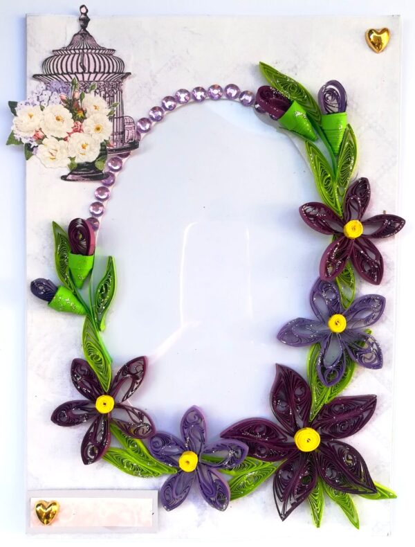 Purple Themed Photo Frame Greeting Card image