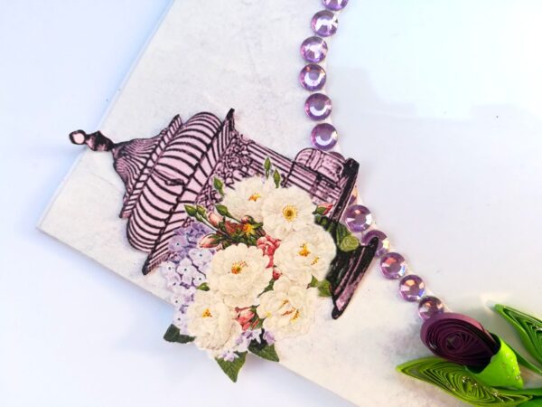 Purple Themed Photo Frame Greeting Card image