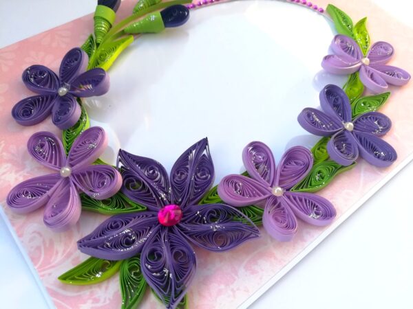 Purple Themed Quilled Photo Frame Greeting Card -PPF2 image