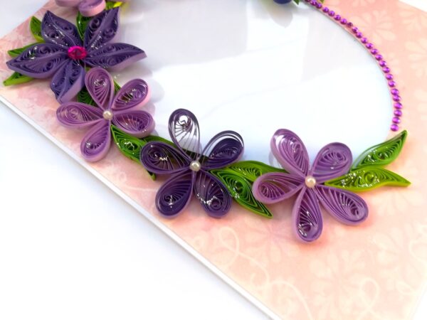 Purple Themed Quilled Photo Frame Greeting Card -PPF2 image