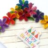 Quilled Corner Flowers Birthday Greeting card - BIR4 image